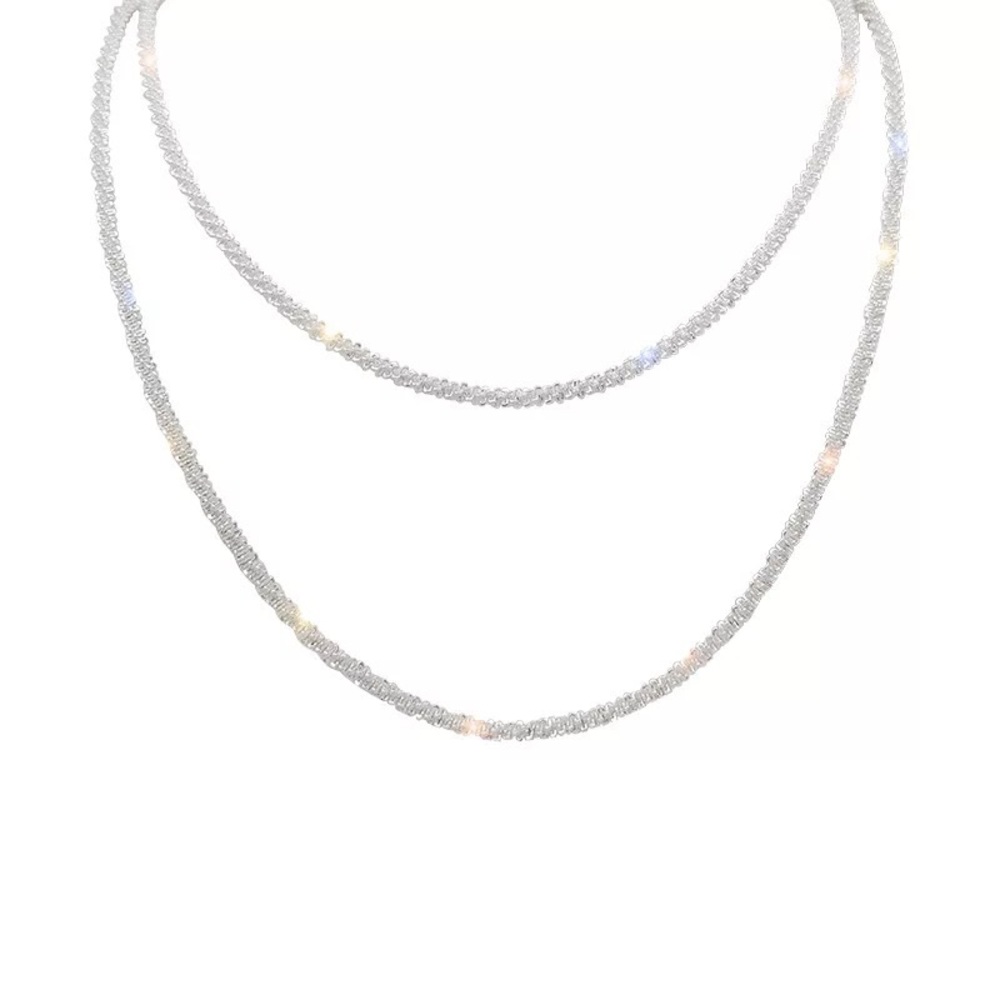 Silver Choker Necklace for Women Rhinestone Crystal Chain Jewelry Engage… - Picture 5 of 5